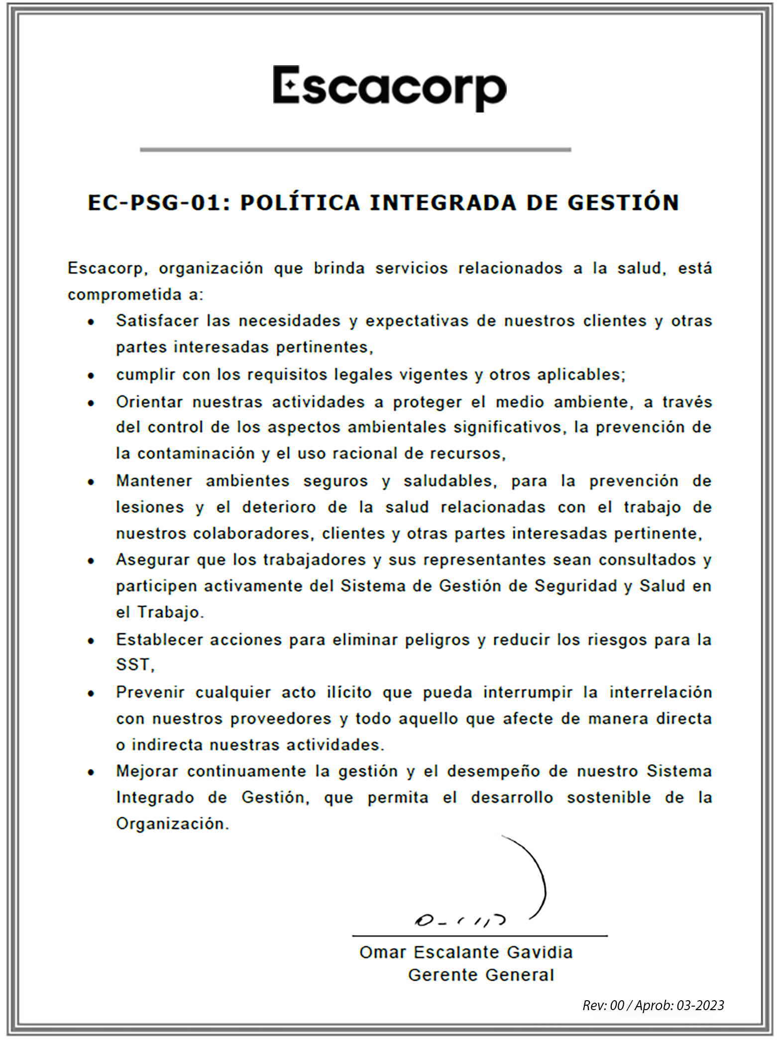 Política integrada de gestión